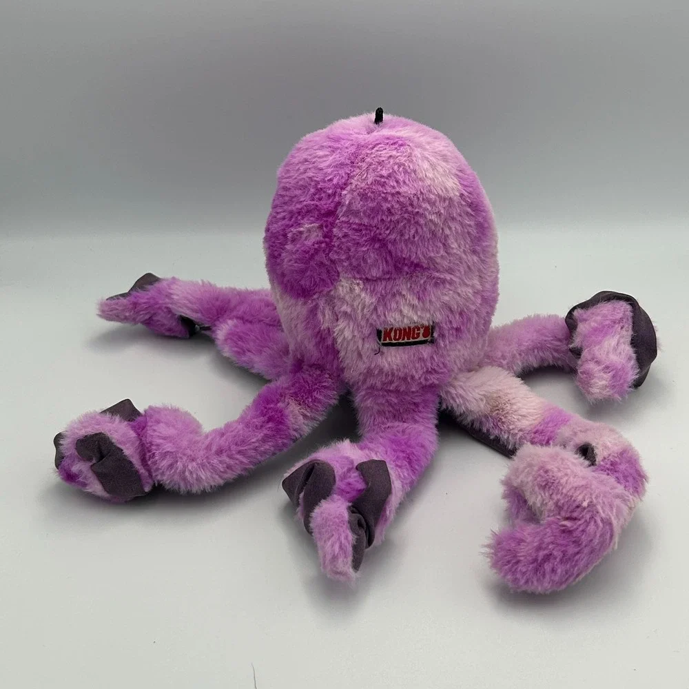 KONG SoftSeas Octopus Large Purple Soft Plush Squeaky Tug & Shake Dog Toy 10.75